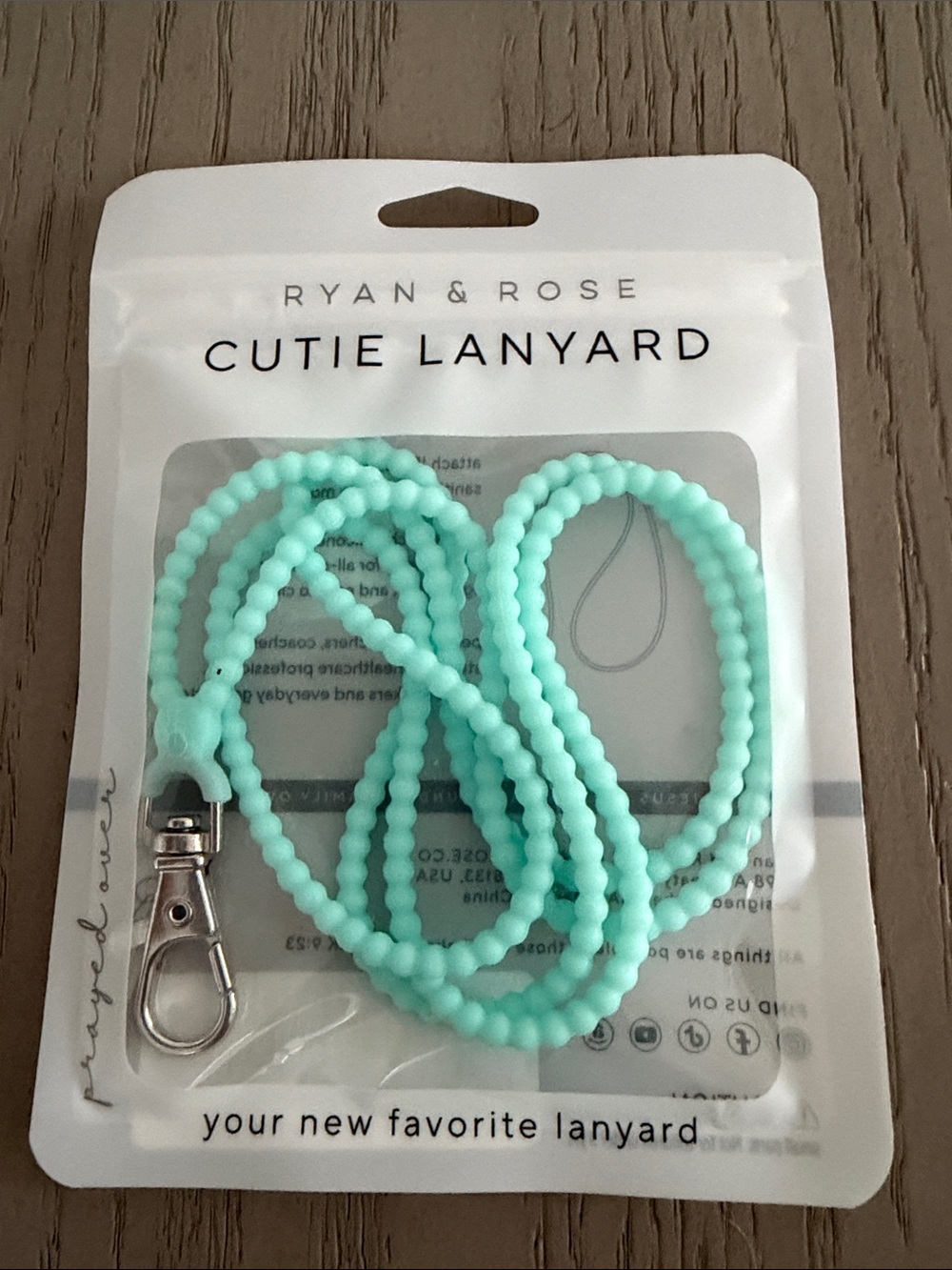 Ryan & Rose Kids Silicone Lanyard in Mint Green